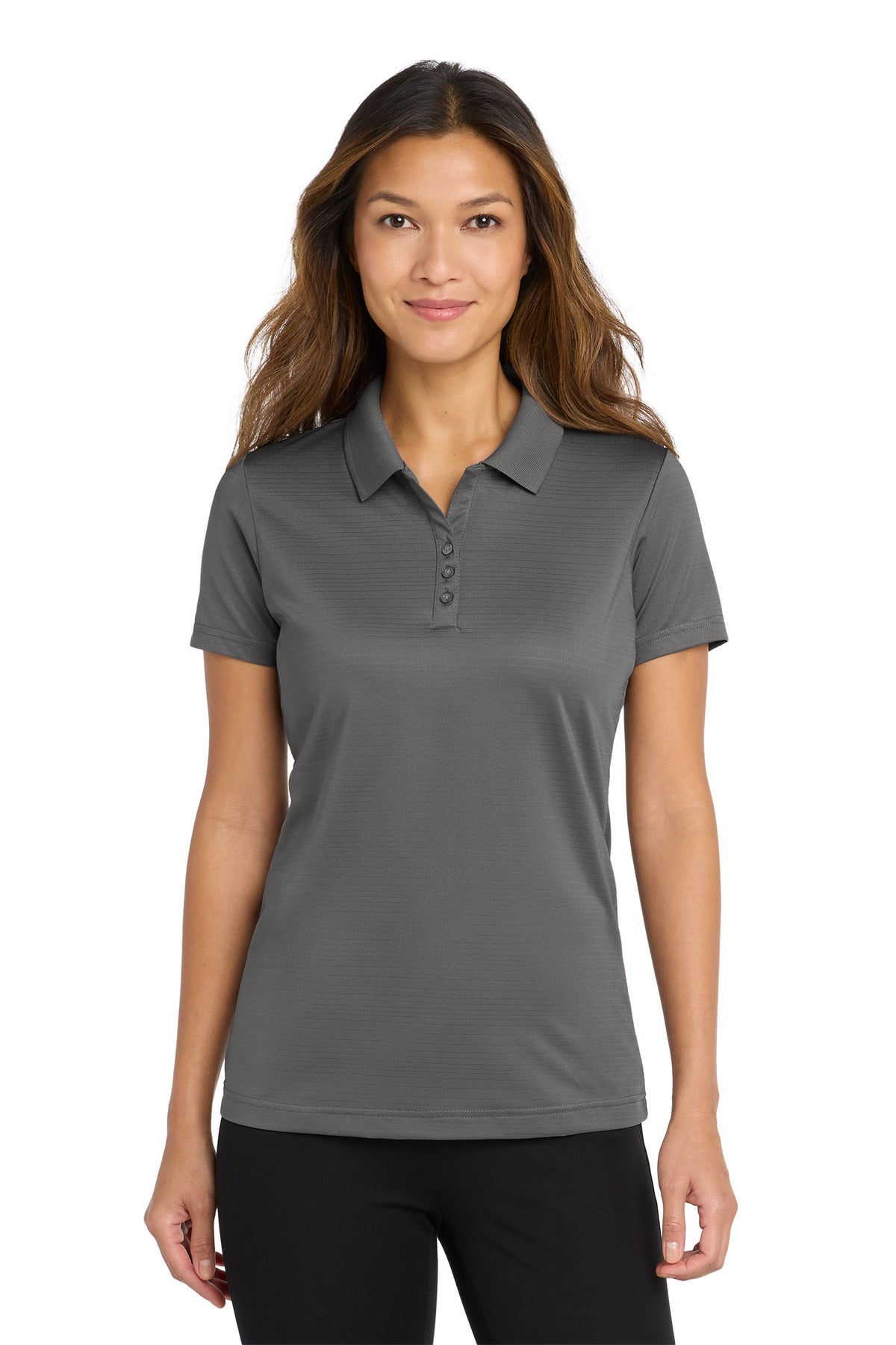Custom Embroidered Port Authority Polos/Knits in Shadow Grey