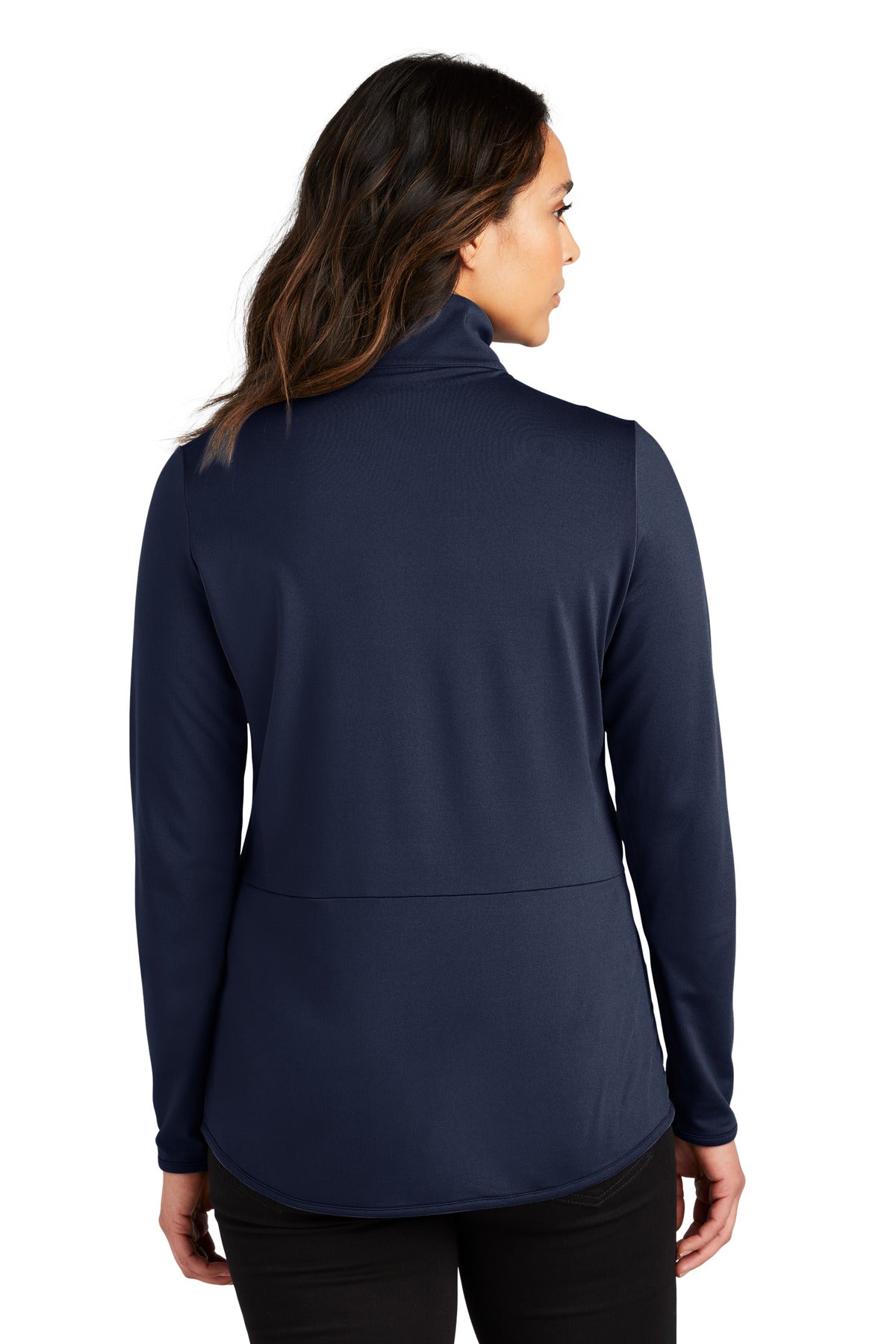 Custom Embroidered Port Authority Women's Accord Stretch Fleece Full-Zip LK595,Navy