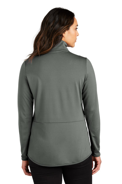 Custom Embroidered Port Authority Women's Accord Stretch Fleece Full-Zip LK595,Pewter