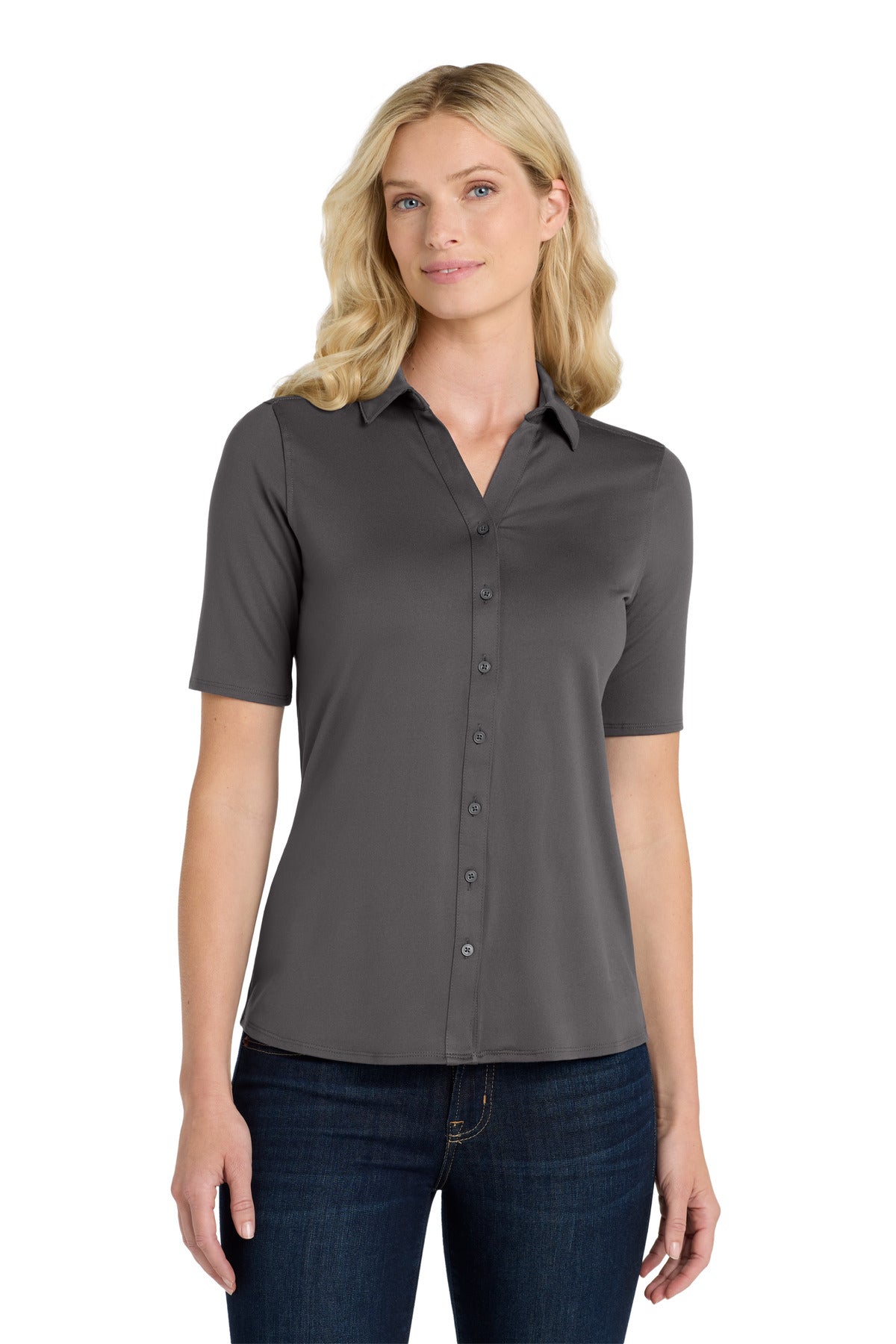 Custom Embroidered Port Authority Polos/Knits in Graphite