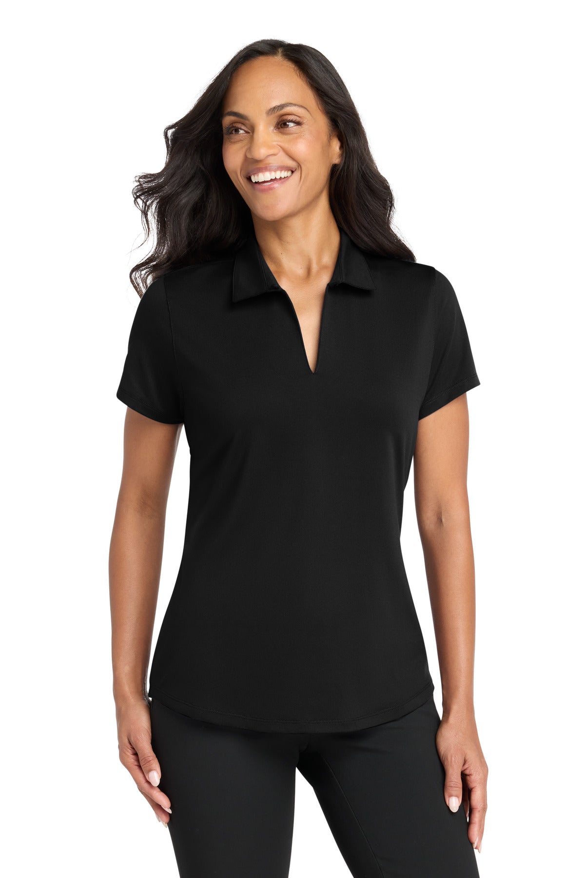 Custom Embroidered Port Authority Polos/Knits in Black