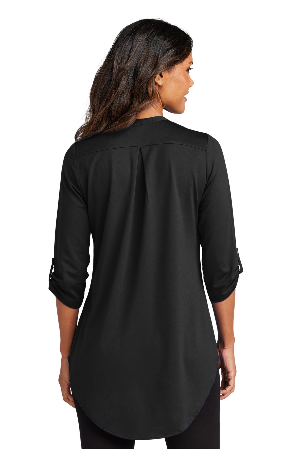 Custom Embroidered Port Authority Women's City Stretch 3/4-Sleeve Tunic LK6840,Black