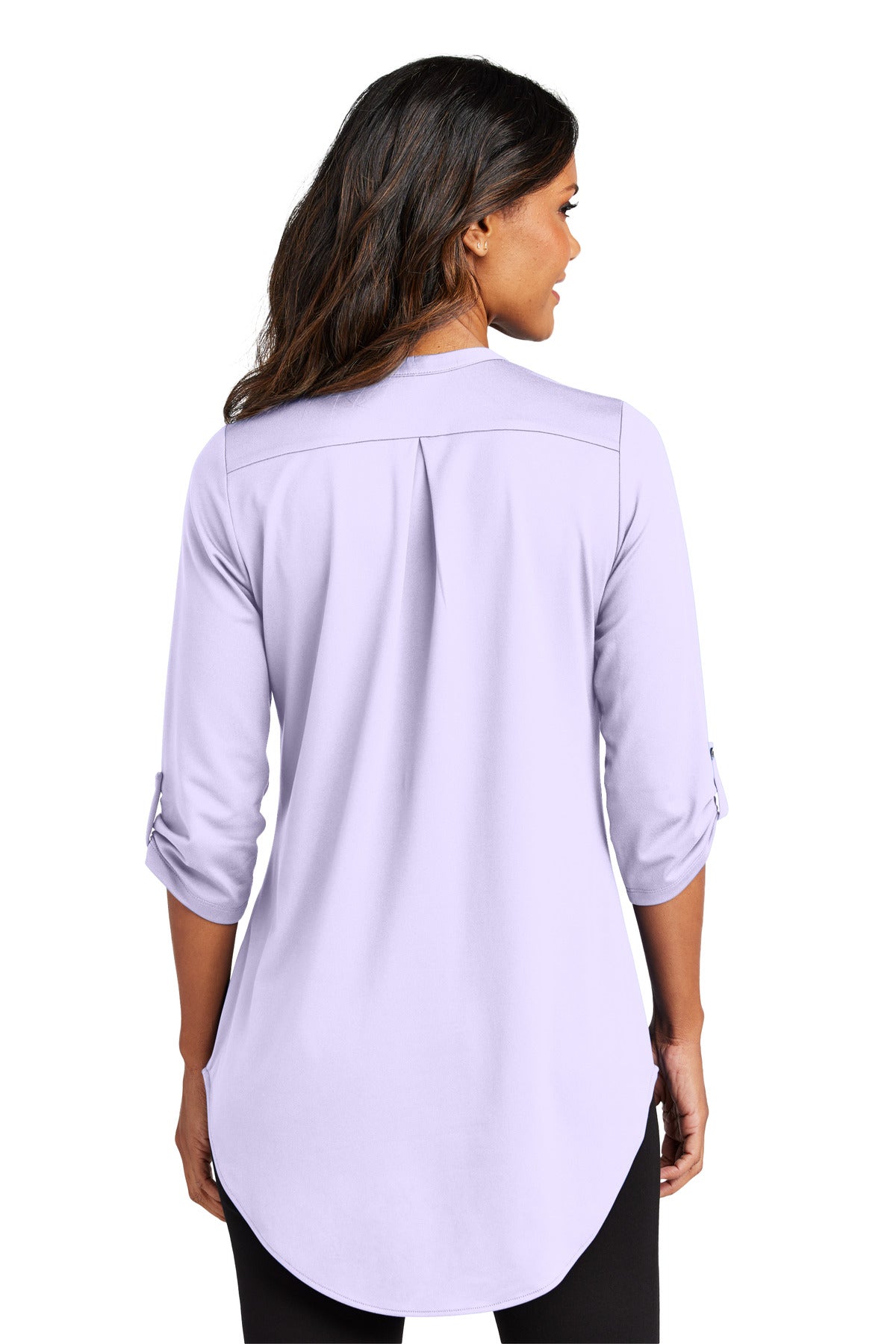 Custom Embroidered Port Authority Women's City Stretch 3/4-Sleeve Tunic LK6840,Bright Lavender
