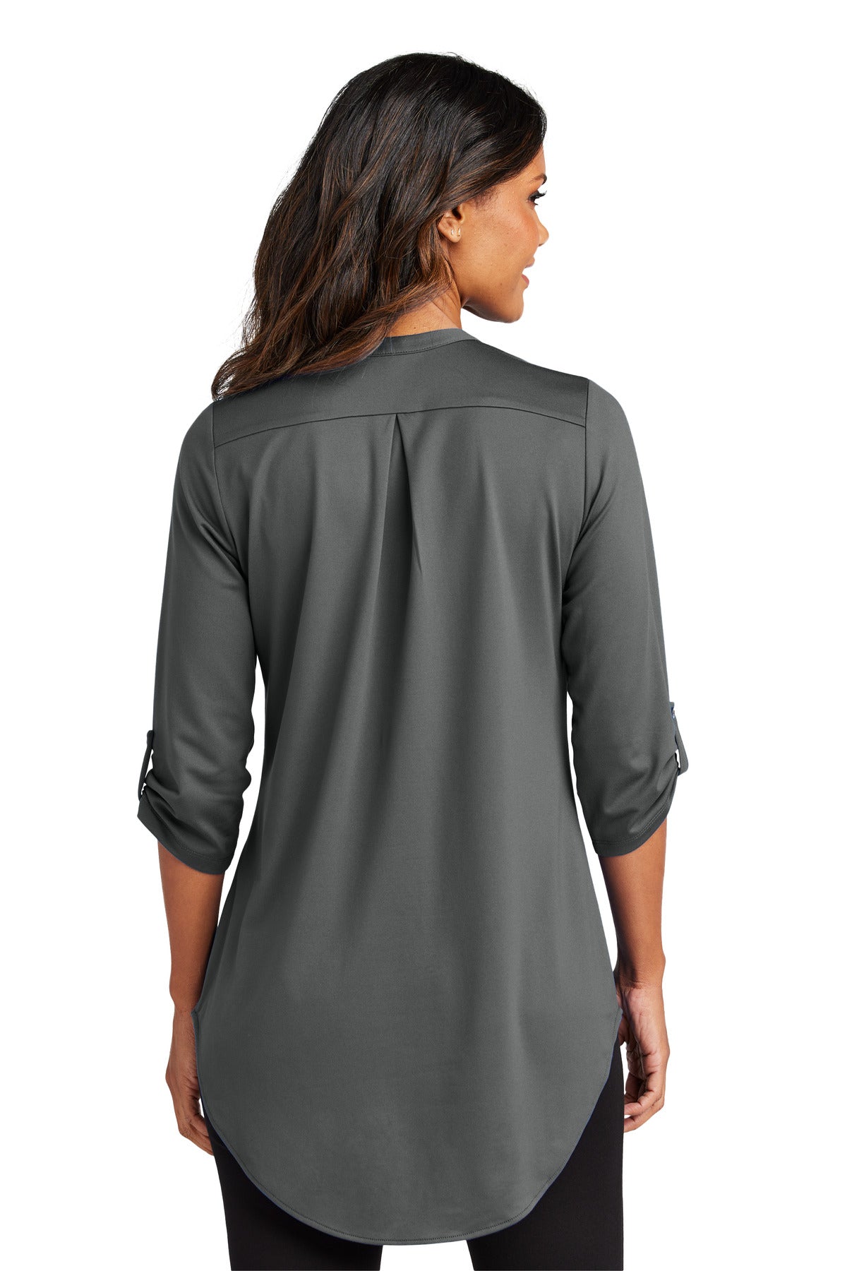 Custom Embroidered Port Authority Women's City Stretch 3/4-Sleeve Tunic LK6840,Graphite