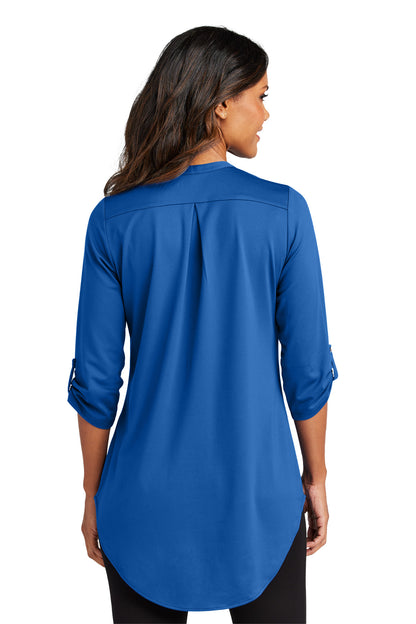 Custom Embroidered Port Authority Women's City Stretch 3/4-Sleeve Tunic LK6840,True Blue
