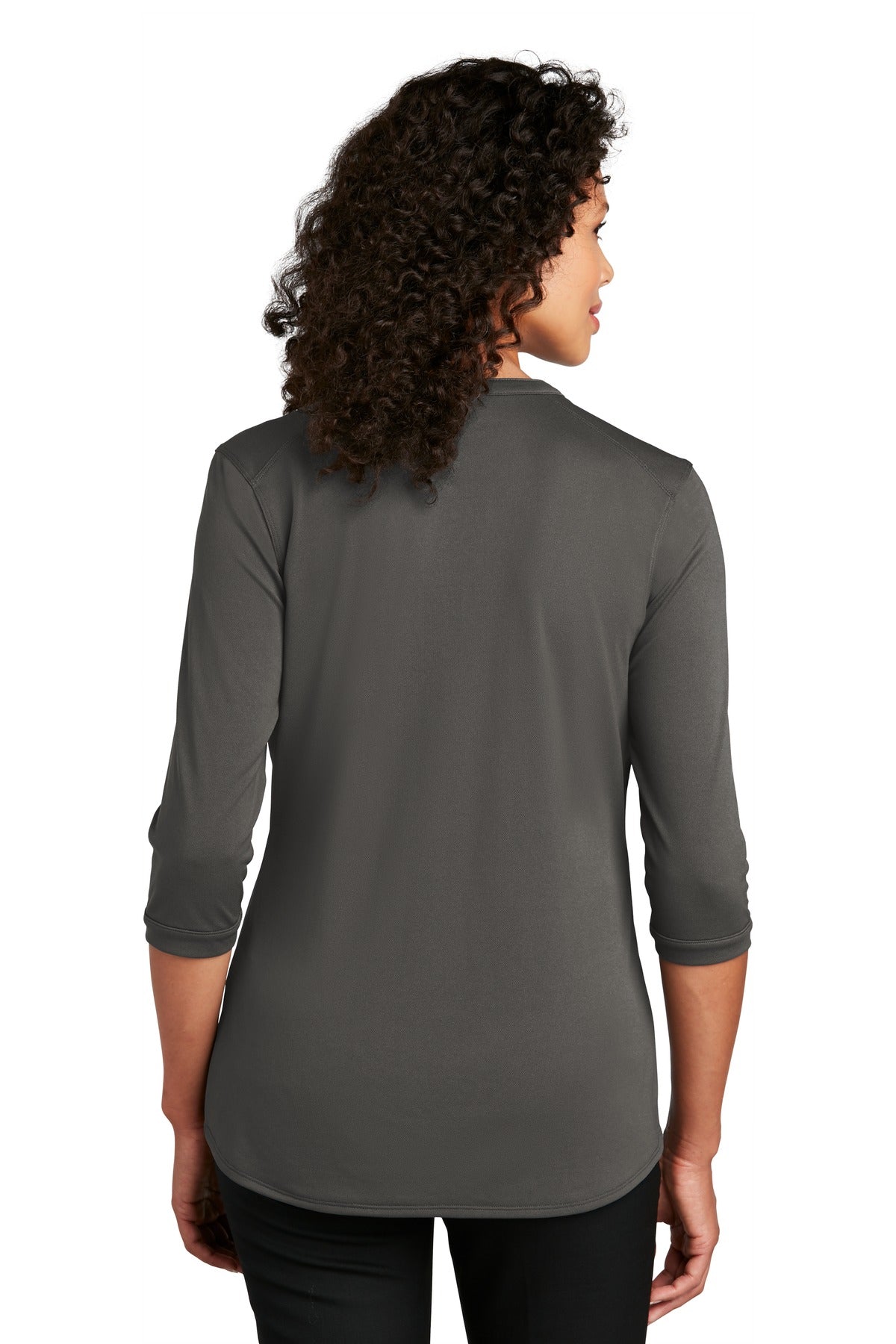 Custom Embroidered Port Authority   Women's UV Choice Pique Henley LK750,Sterling Grey