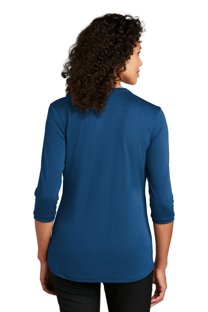 Custom Embroidered Port Authority   Women's UV Choice Pique Henley LK750,True Blue