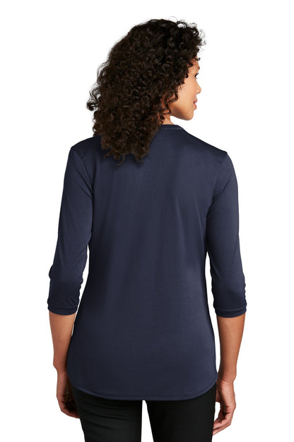 Custom Embroidered Port Authority   Women's UV Choice Pique Henley LK750,True Navy