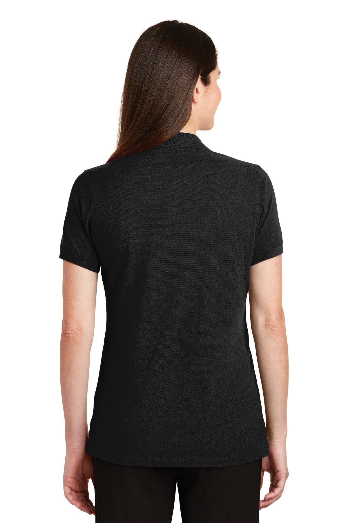 Custom Embroidered Port Authority Women's EZCotton Polo. LK8000,Black