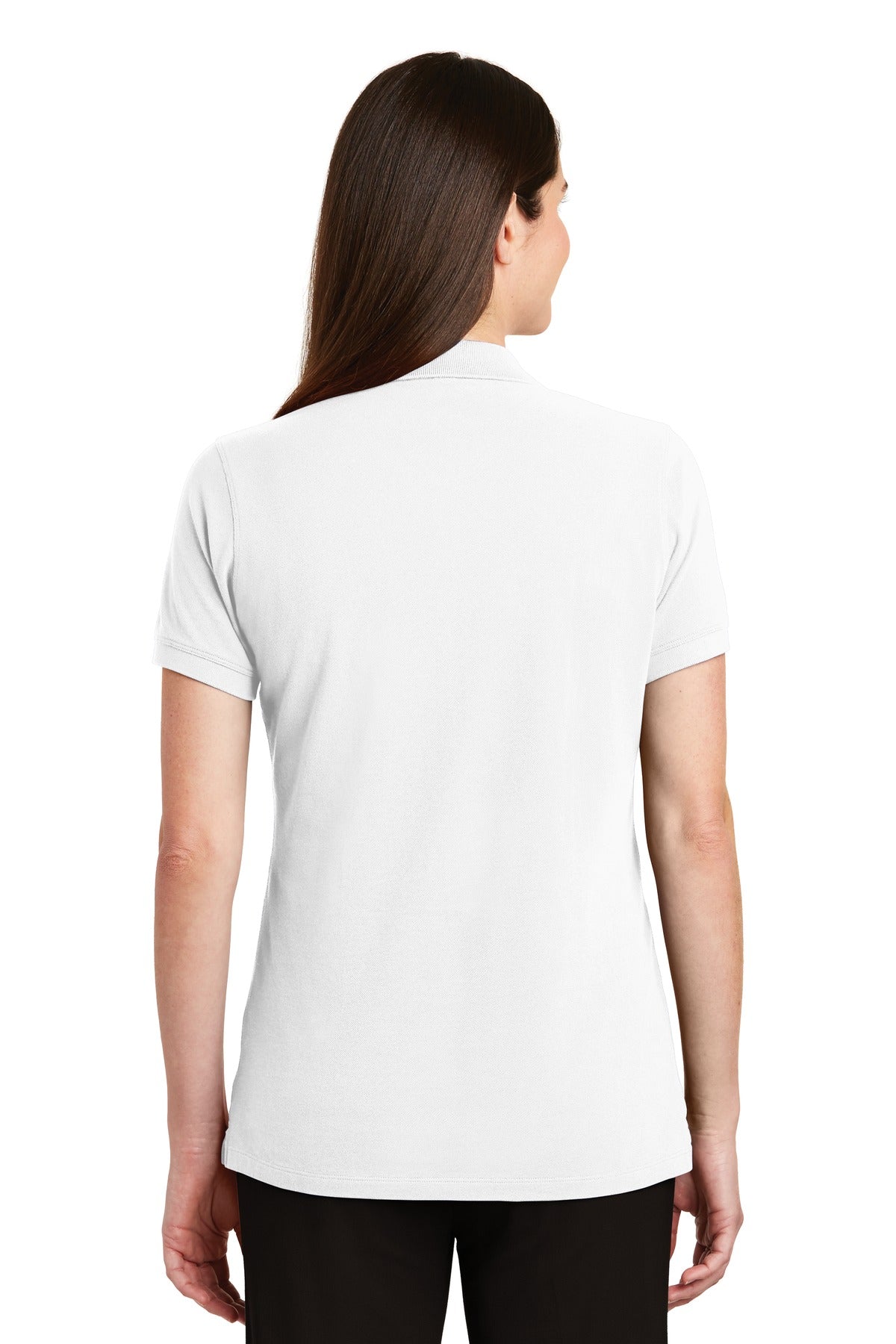 Custom Embroidered Port Authority Women's EZCotton Polo. LK8000,White