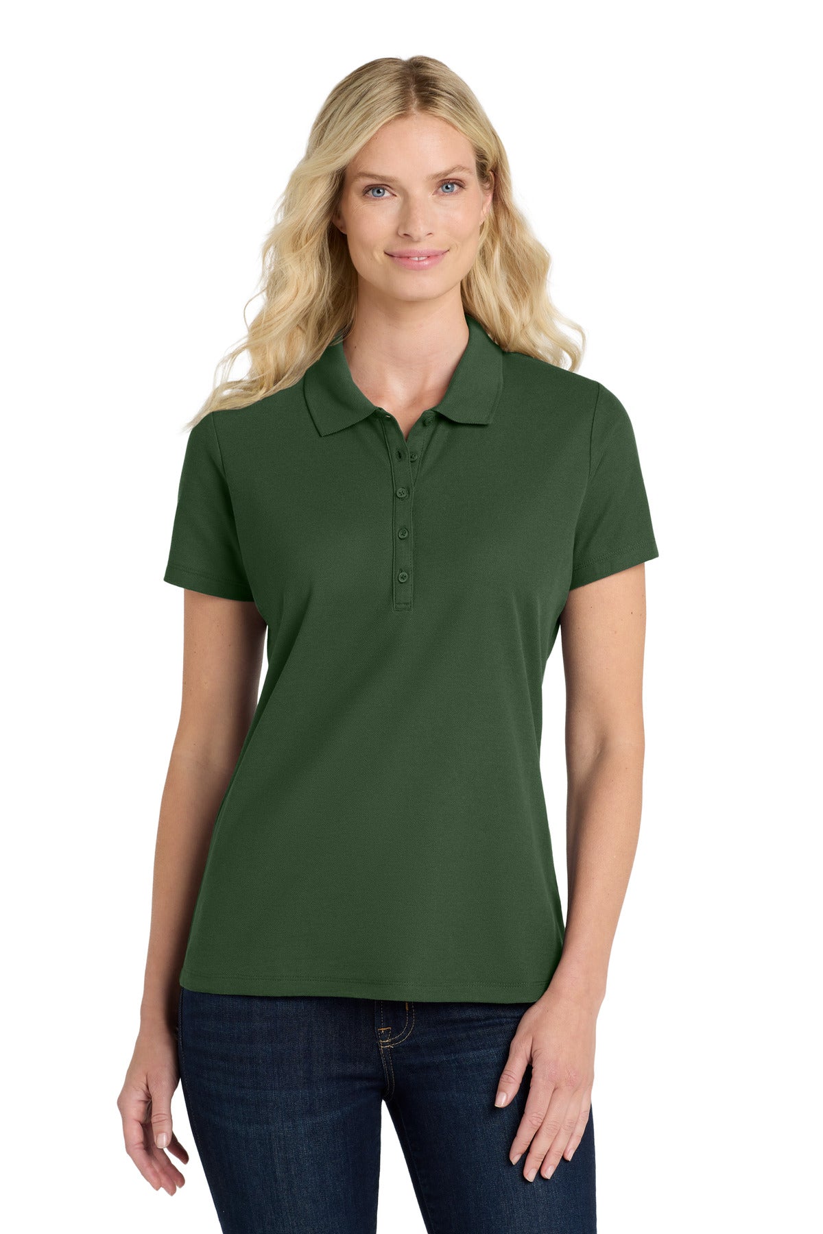 Custom Embroidered Port Authority Polos in Dark Green