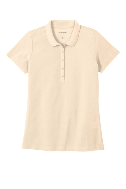 Custom Embroidered Port Authority Polos in Ecru