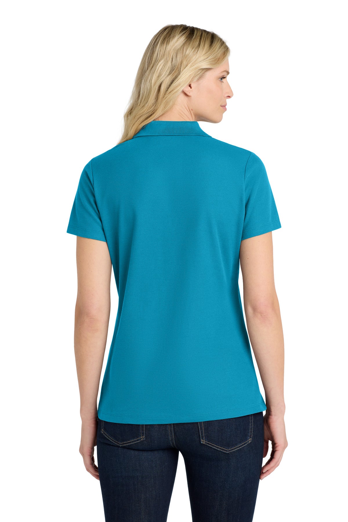 Custom Embroidered Port Authority Polos in Parcel Blue