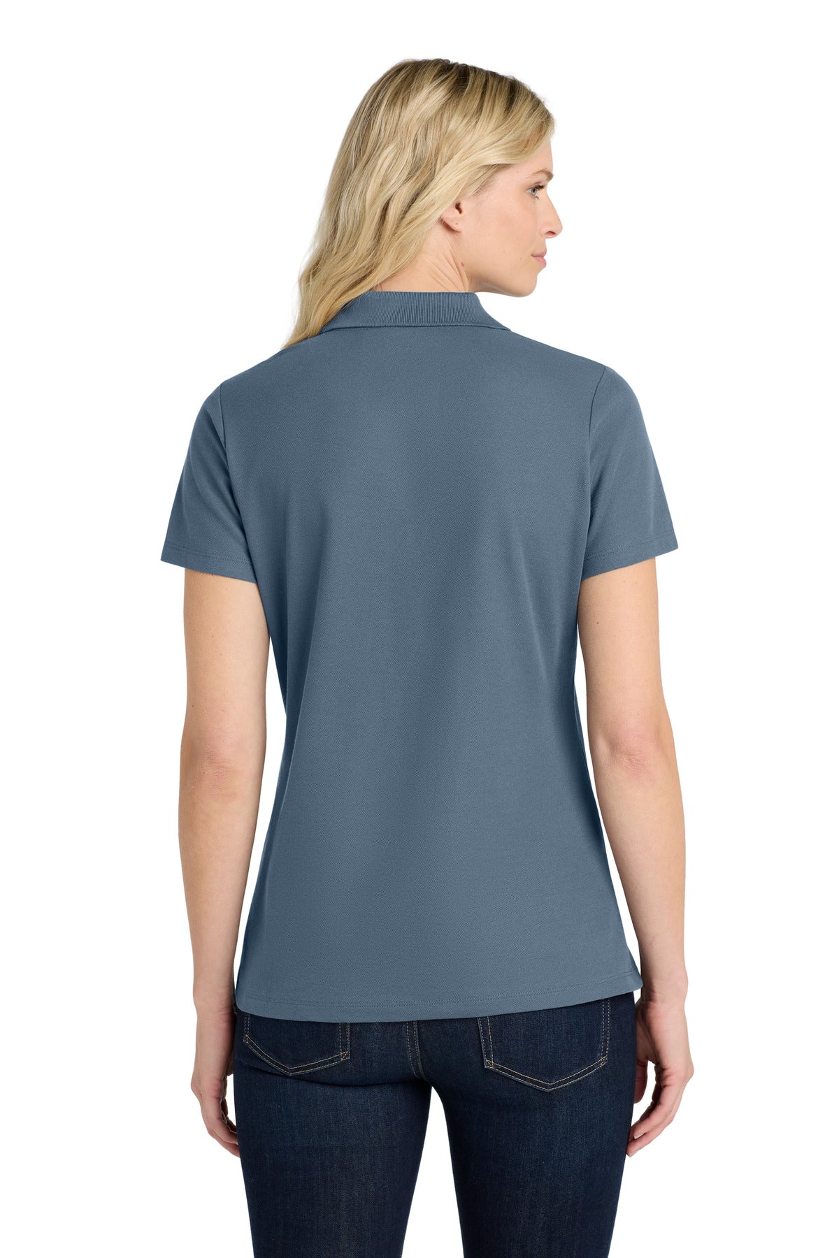 Custom Embroidered Port Authority Polos in Regatta Blue