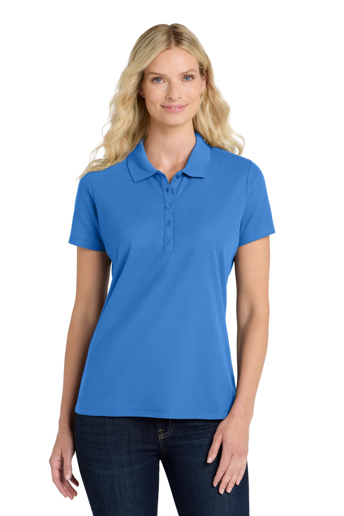 Custom Embroidered Port Authority Polos in Strong Blue