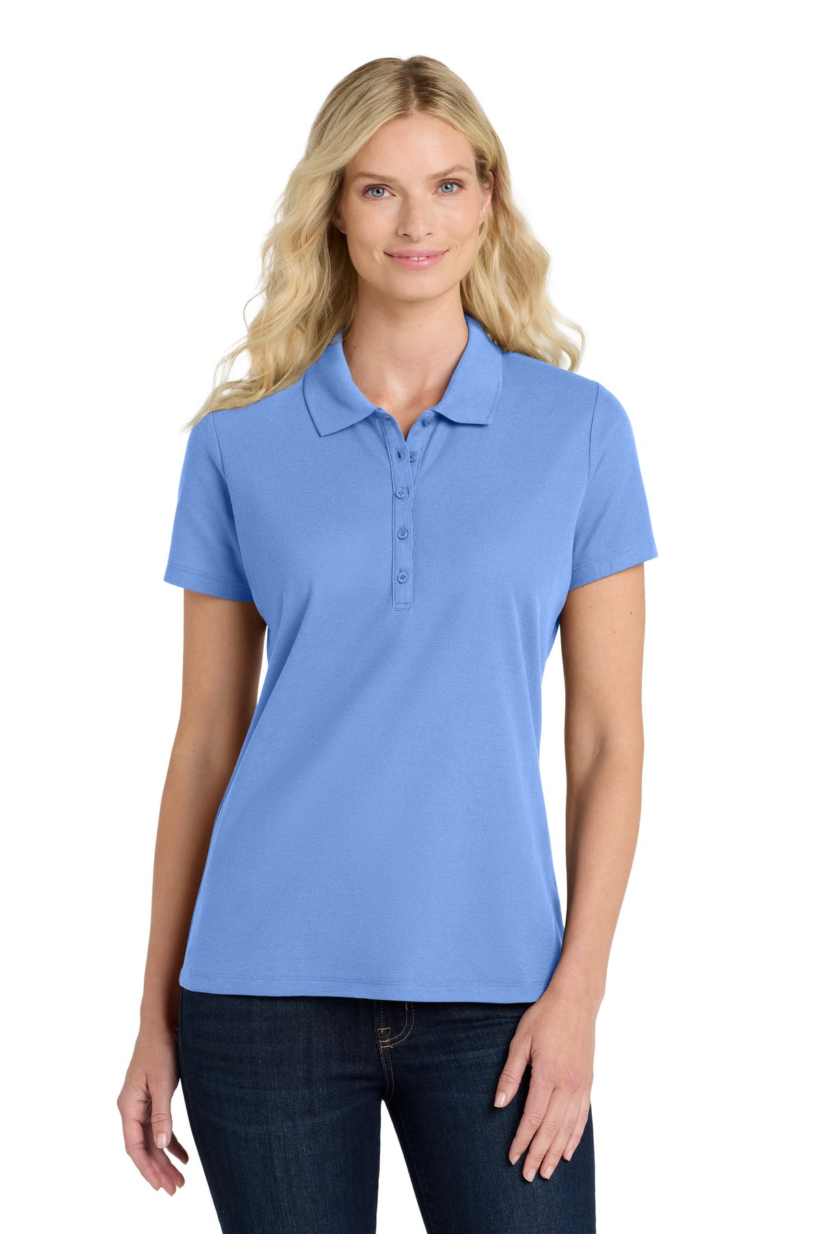 Custom Embroidered Port Authority Polos in Ultramarine Blue