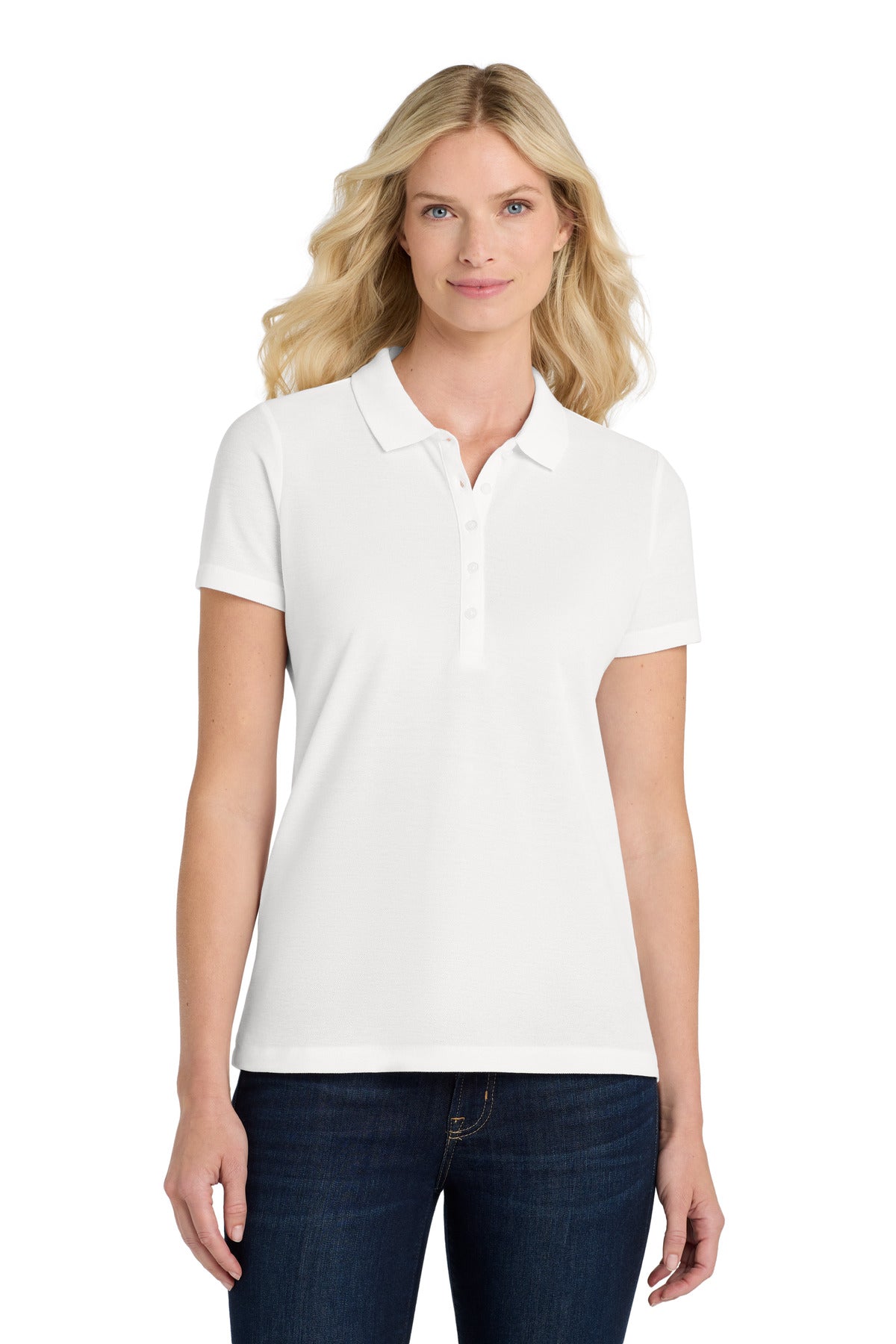 Custom Embroidered Port Authority Polos in White