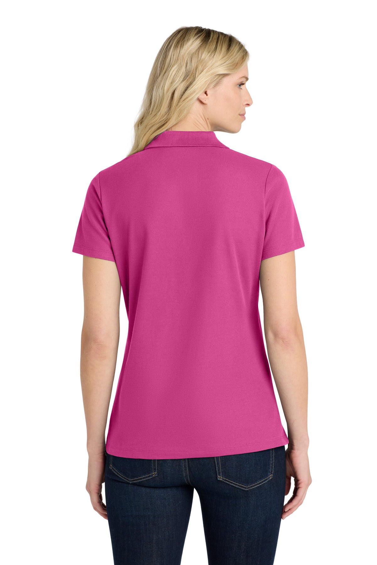 Custom Embroidered Port Authority Polos in Wild Berry