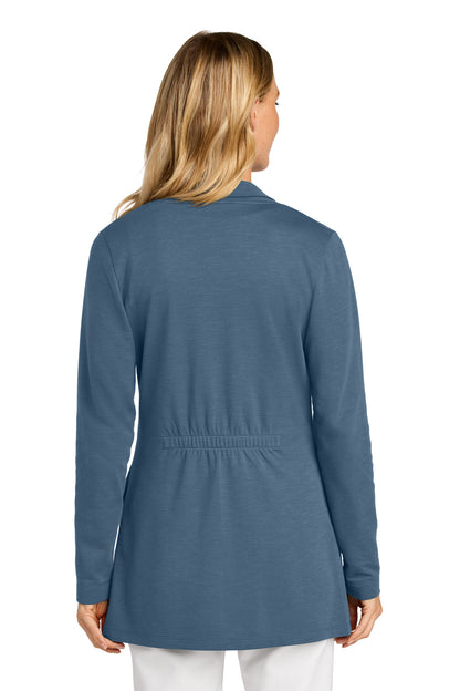Custom Embroidered Port Authority Women's Breakwater Open Cardigan LK820,Dusk Blue