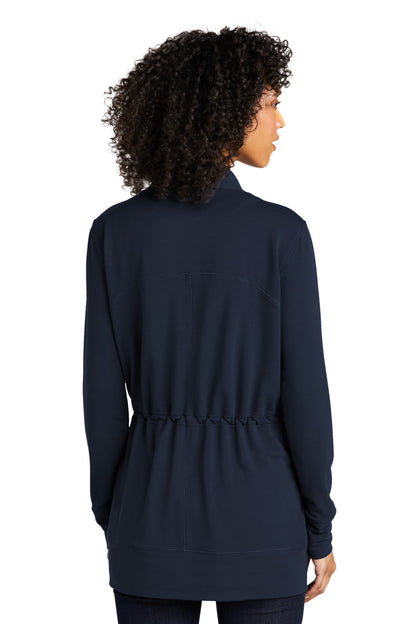 Custom Embroidered Port Authority Women's Microterry Cardigan LK825,River Blue Navy