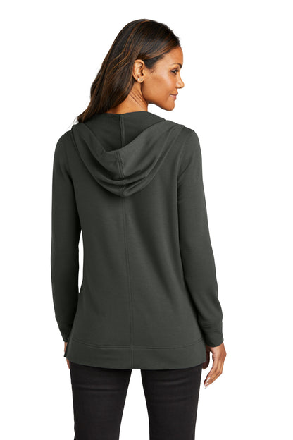Custom Embroidered Port Authority Women's Microterry Pullover Hoodie LK826,Charcoal