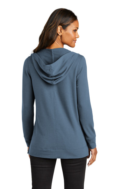 Custom Embroidered Port Authority Women's Microterry Pullover Hoodie LK826,Dusk Blue
