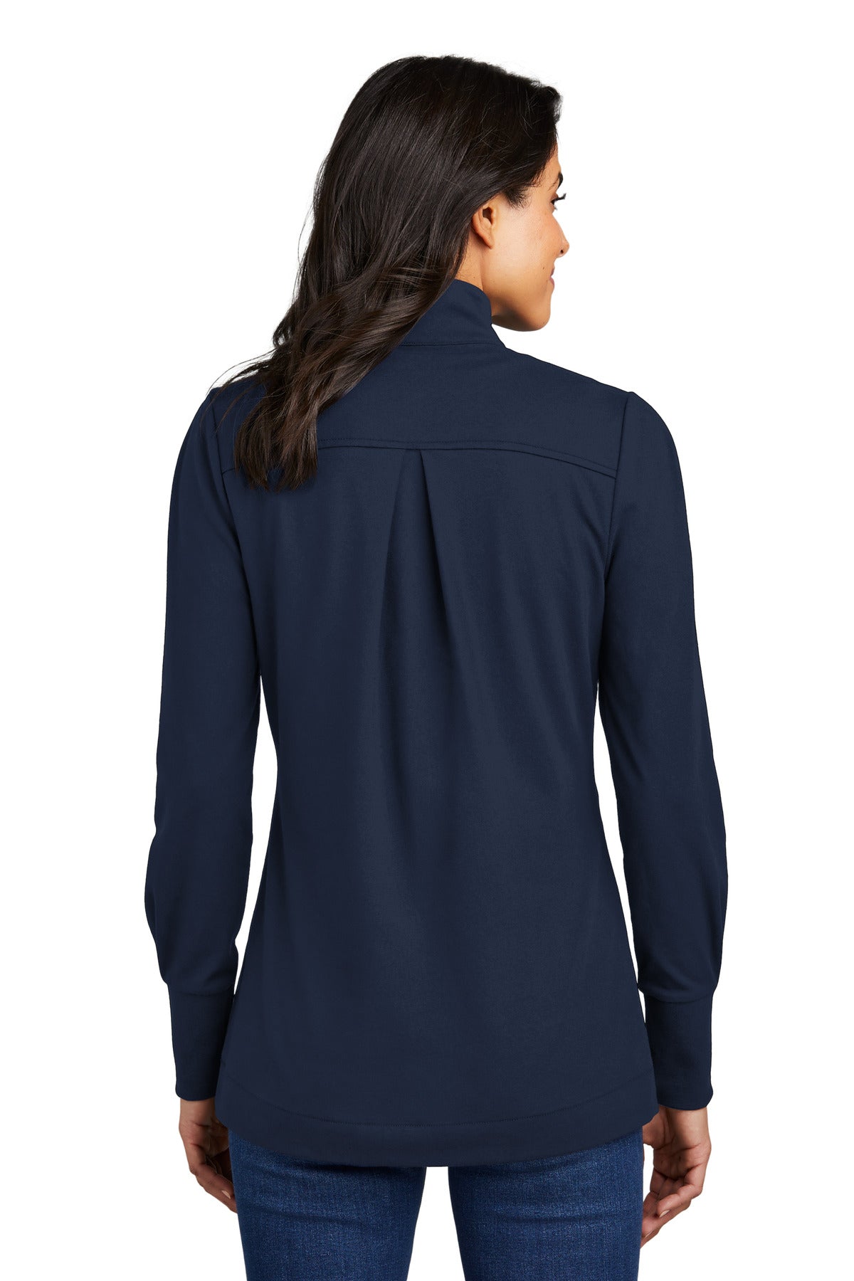 Custom Embroidered Port Authority Women's Fairway Stretch 1/4-Zip LK829,River Blue Navy