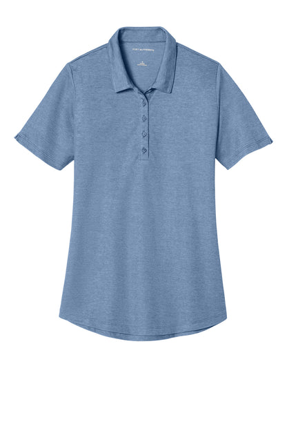 Custom Embroidered Port Authority Polos/Knits in Aegean Blue Heather