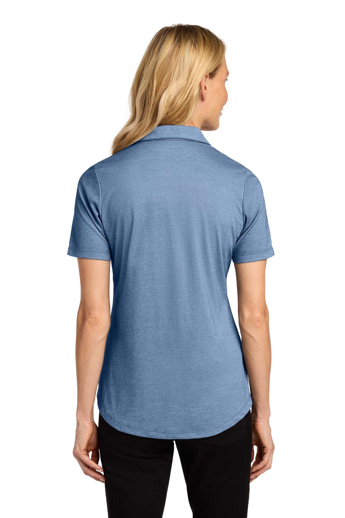 Custom Embroidered Port Authority Polos/Knits in Aegean Blue Heather