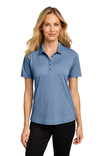 Custom Embroidered Port Authority Polos/Knits in Aegean Blue Heather
