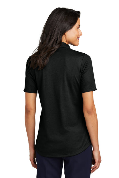 Custom Embroidered Port Authority Women's Fine Pique Blend Polo LK830,Black Heather