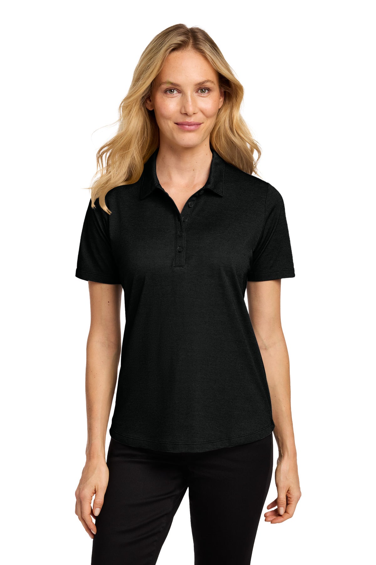 Custom Embroidered Port Authority Polos/Knits in Black Heather