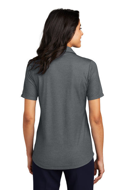 Custom Embroidered Port Authority Women's Fine Pique Blend Polo LK830,Charcoal Heather