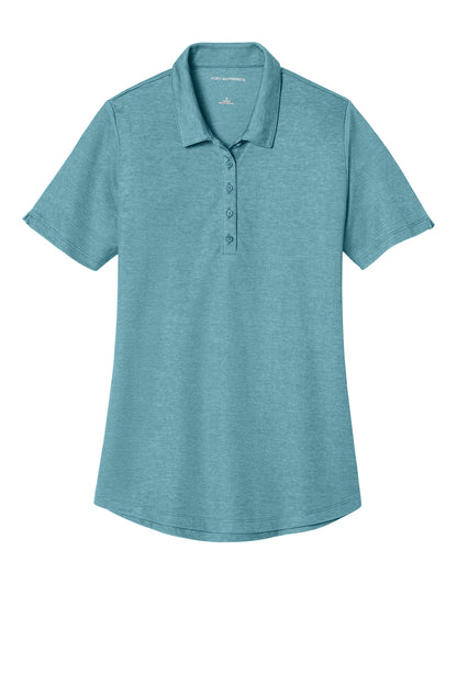 Custom Embroidered Port Authority Polos/Knits in Dark Teal Heather
