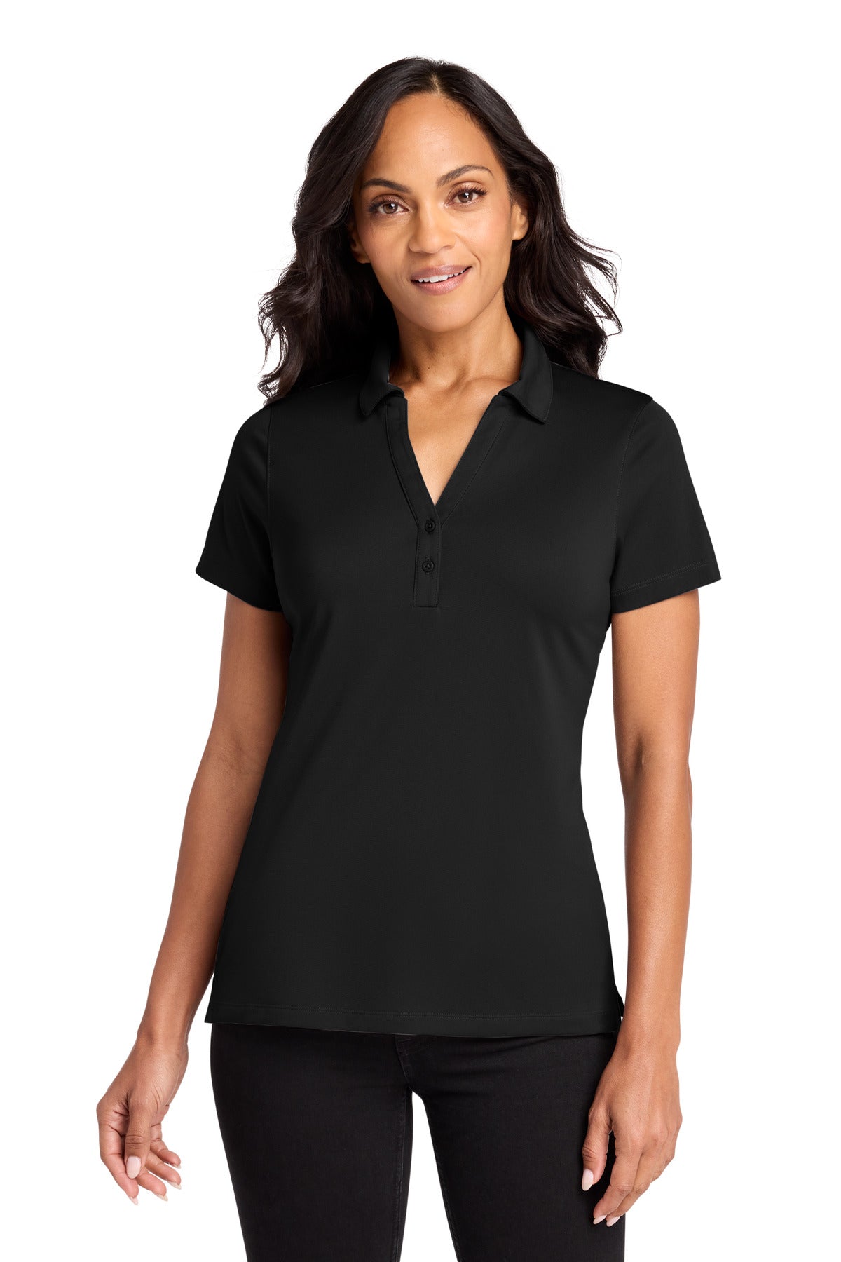Custom Embroidered Port Authority Polos/Knits in Deep Black