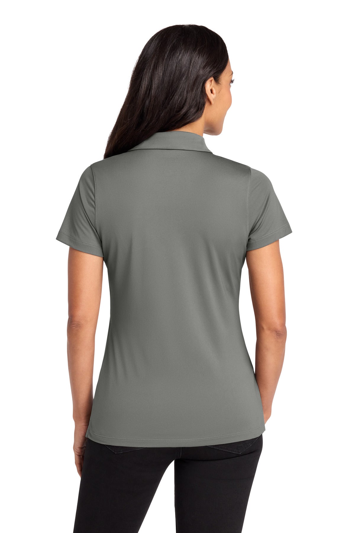 Custom Embroidered Port Authority Polos/Knits in Smoke Grey