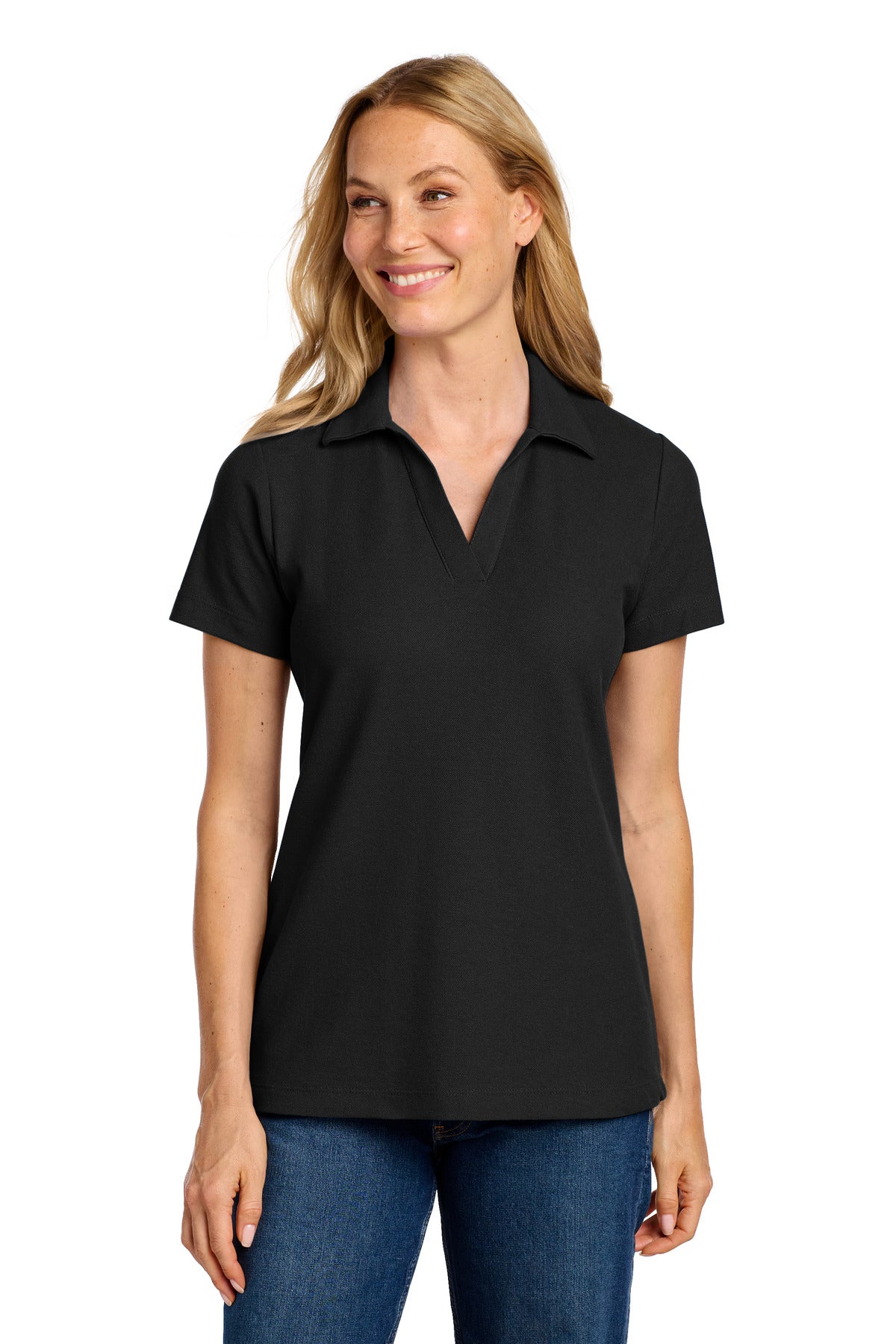 Custom Embroidered Port Authority Polos/Knits in Black
