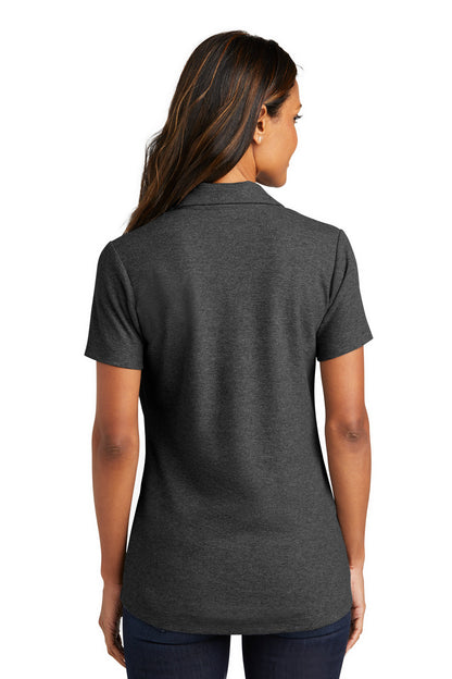 Custom Embroidered Port Authority Women's C-FREE Cotton Blend Pique Polo LK867,Charcoal Heather