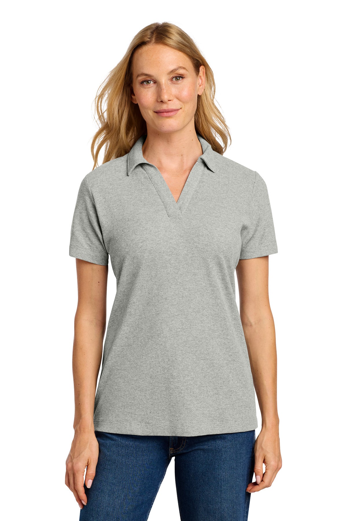 Custom Embroidered Port Authority Polos/Knits in Deep Smoke Heather