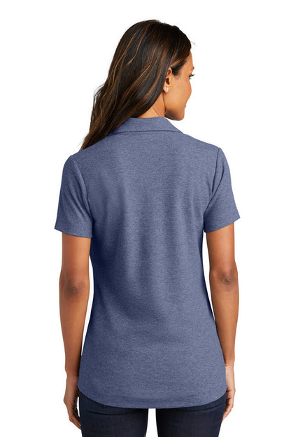 Custom Embroidered Port Authority Women's C-FREE Cotton Blend Pique Polo LK867,Navy Heather