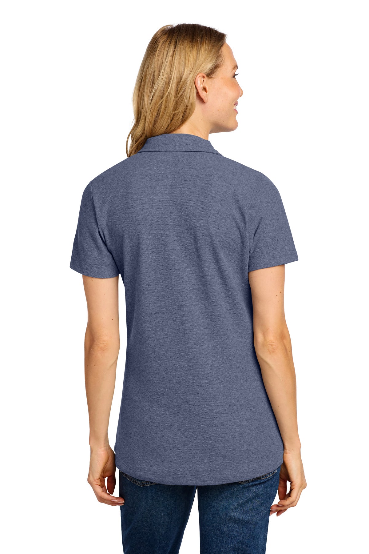 Custom Embroidered Port Authority Polos/Knits in Navy Heather