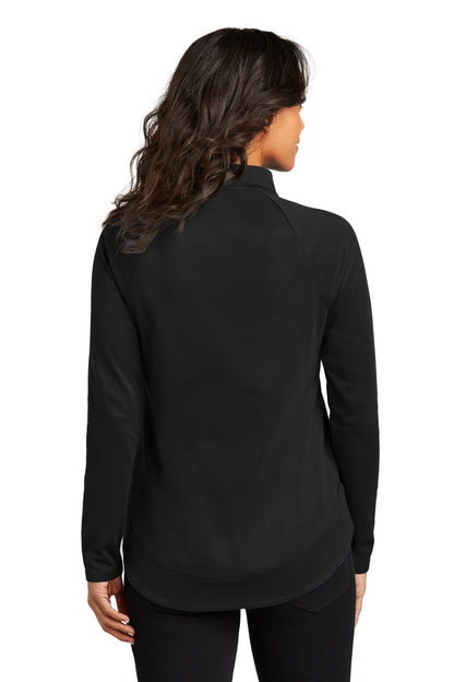 Custom Embroidered Port Authority Women's C-FREE Cypress 1/4-Zip LK870,Deep Black