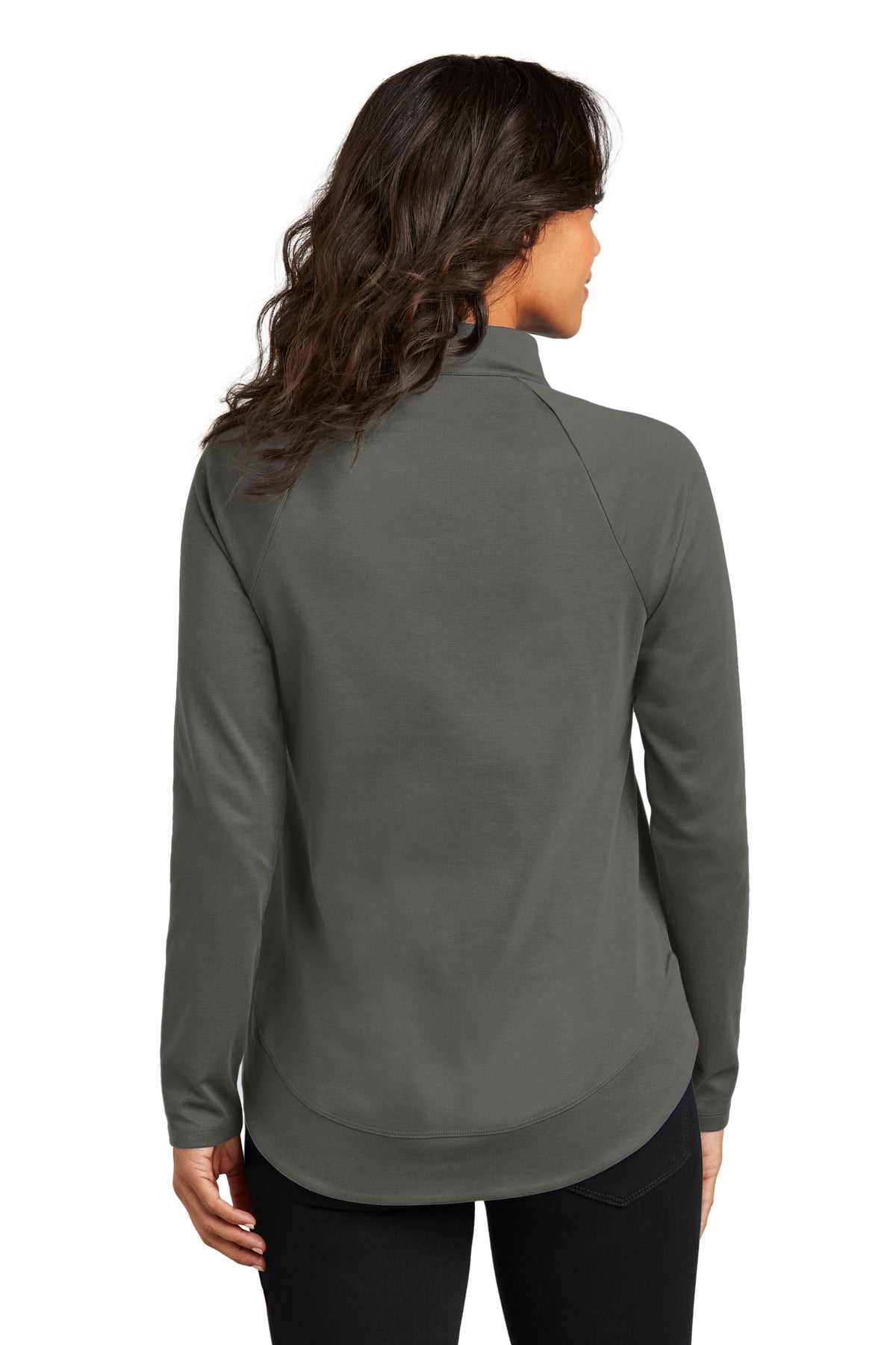 Custom Embroidered Port Authority Women's C-FREE Cypress 1/4-Zip LK870,Grey Steel