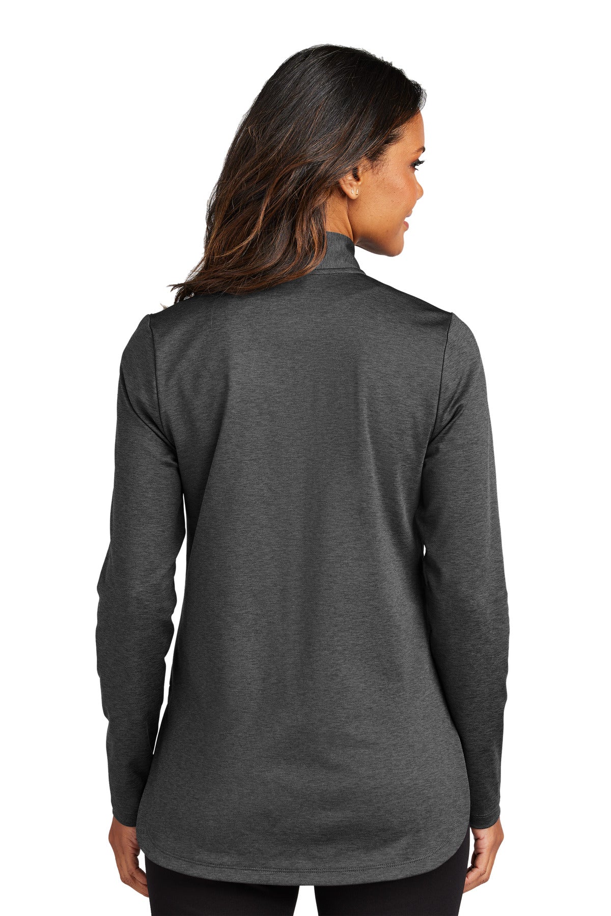 Custom Embroidered Port Authority Women's C-FREE Double Knit 1/4-Zip LK880,Grey Steel Heather