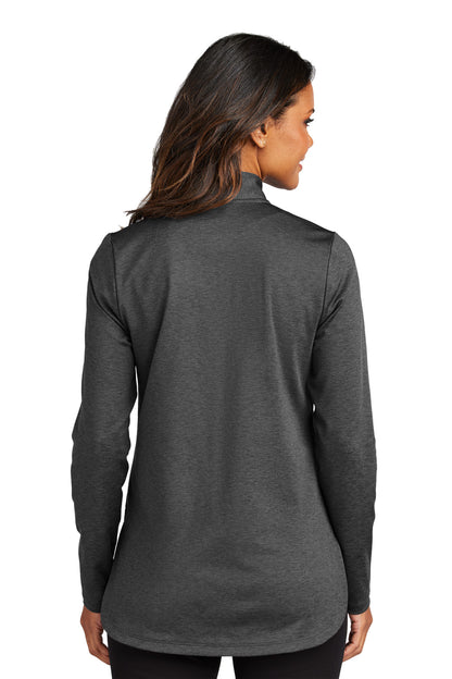 Custom Embroidered Port Authority Women's C-FREE Double Knit 1/4-Zip LK880,Grey Steel Heather
