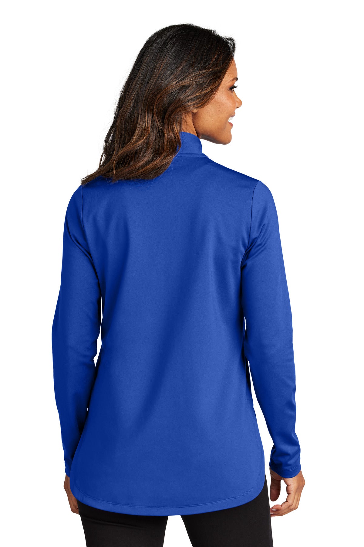 Custom Embroidered Port Authority Women's C-FREE Double Knit 1/4-Zip LK880,True Royal
