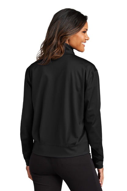 Custom Embroidered Port Authority Women's C-FREE Double Knit Full-Zip LK881,Deep Black