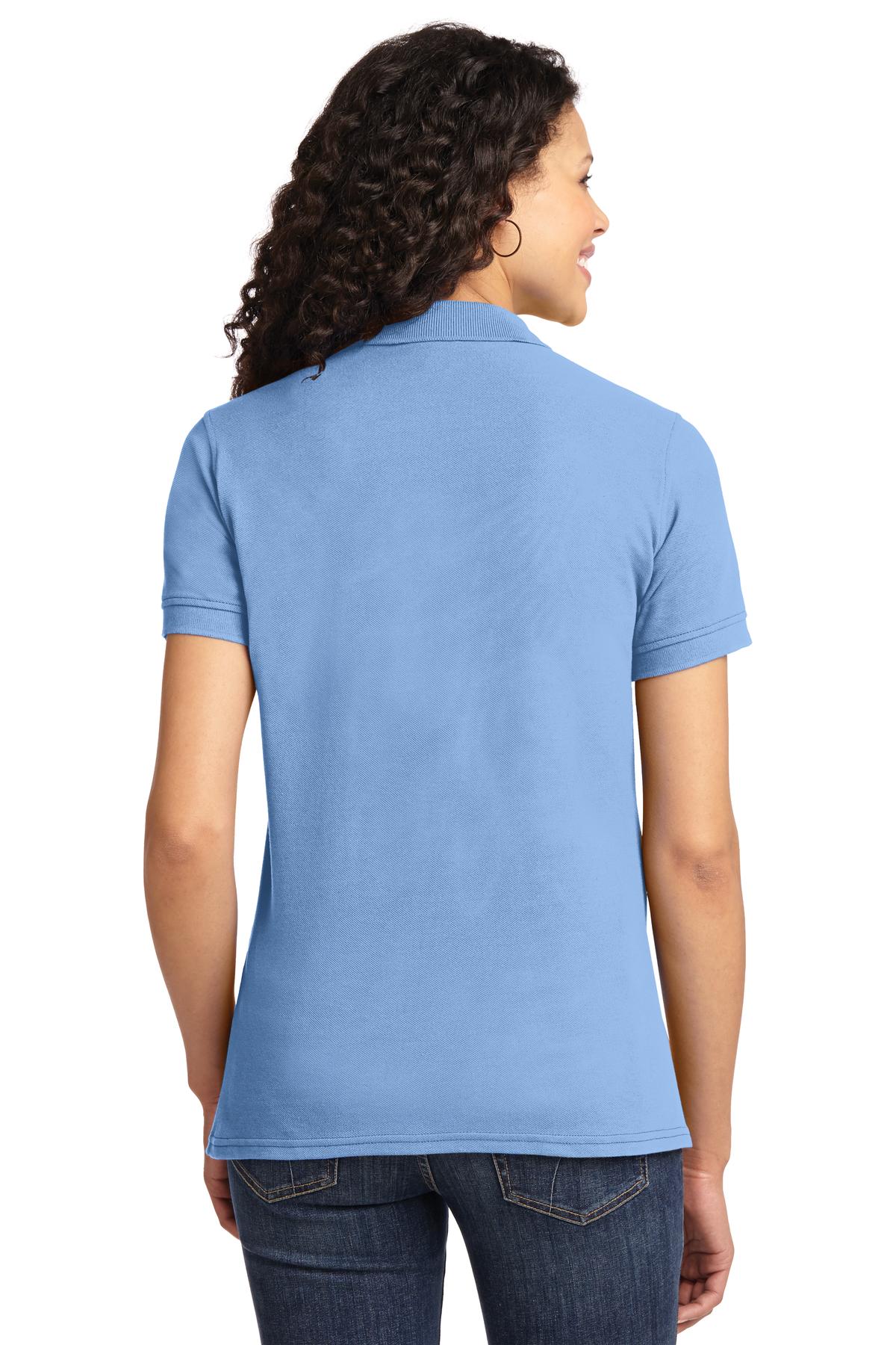 Custom Embroidered Port & Company Women's Core Blend Pique Polo. LKP155,Light Blue