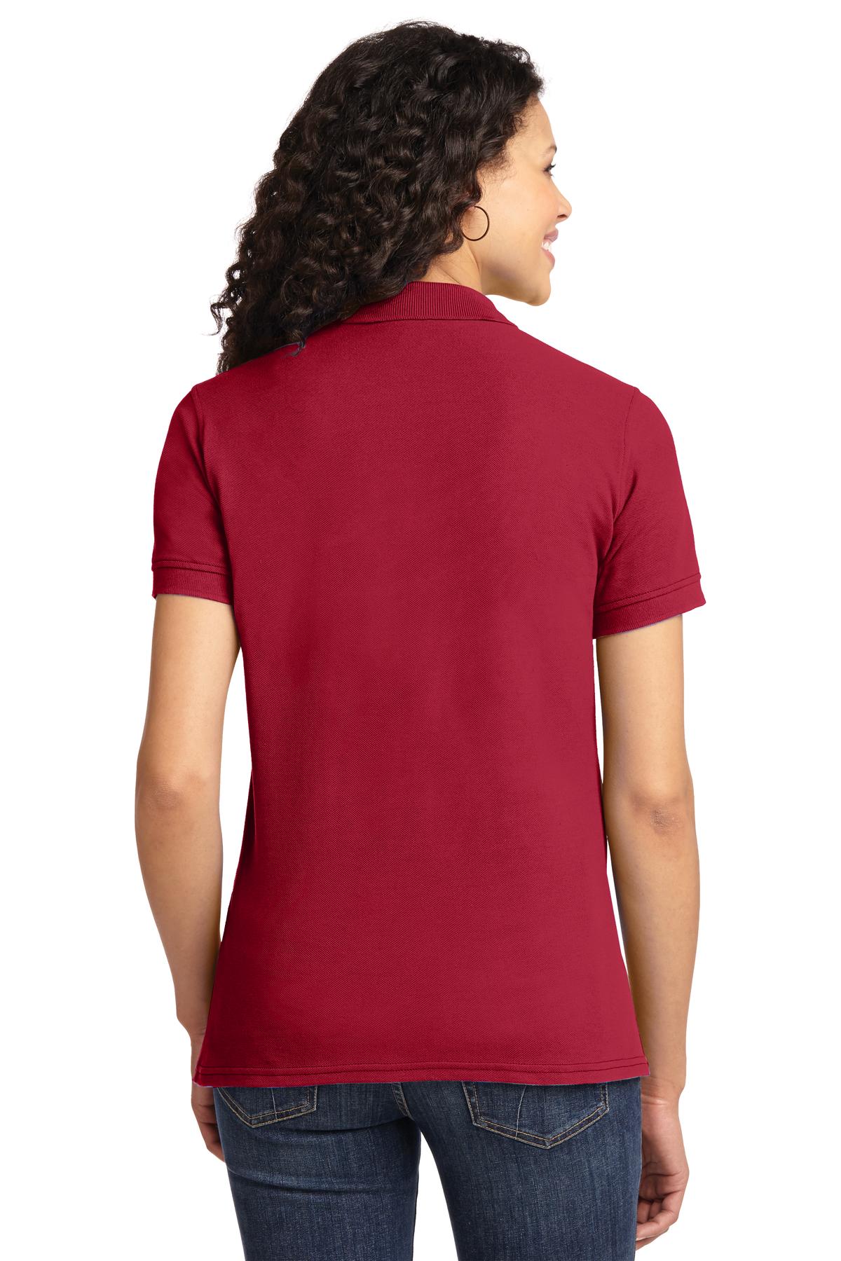 Custom Embroidered Port & Company Women's Core Blend Pique Polo. LKP155,Red