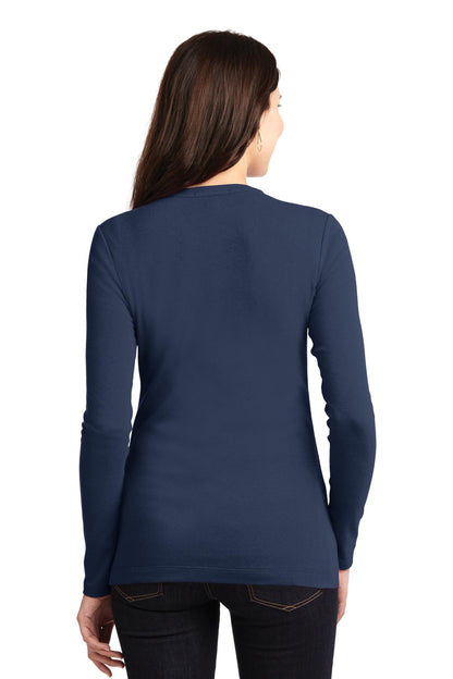 Custom Embroidered Port Authority Women's Concept Stretch Button-Front Cardigan. LM1008,Dress Blue Navy